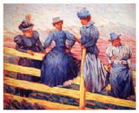 Four Women on a Fence