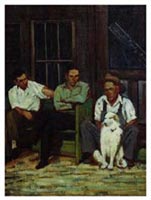 Three Men on a Porch